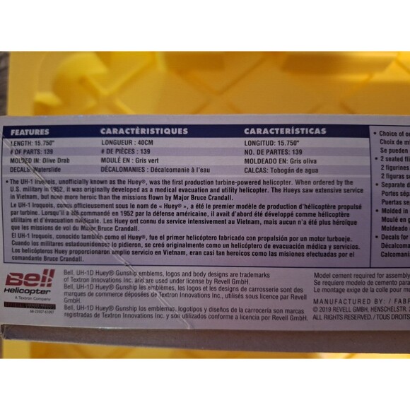 Revell 5536 Bell UH-1D Huey Gunship 1/32 Scale Plastic Model Kit New - Picture 3 of 10